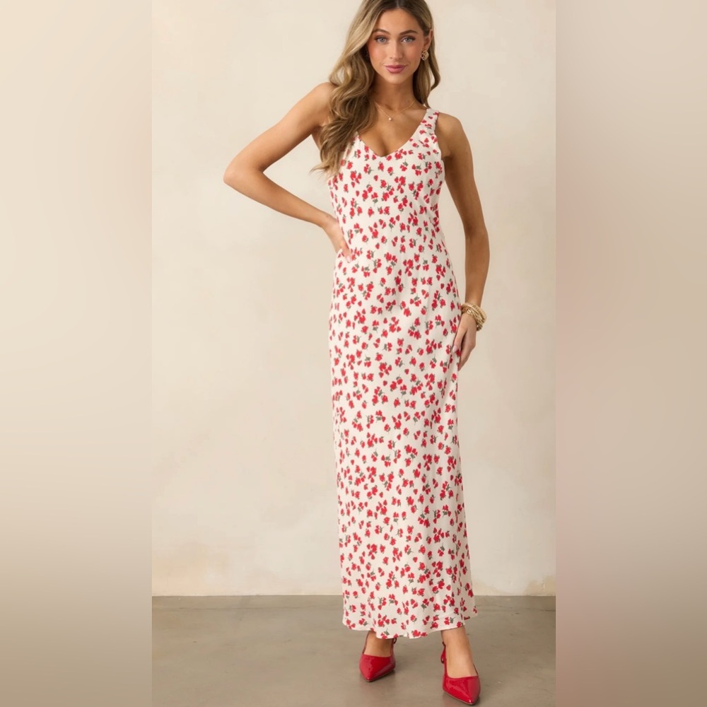 Z SUPPLY HANA LA ROSA IVORY SEA SALT DITSY MAXI DRESS - Picture 3 of 9